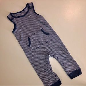 Carters blue & white striped romper 12 month